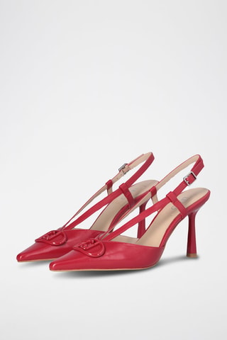 Zapatos de piel caprina de tacón - Rojo