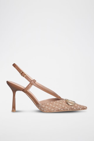 Zapatos de tacón - Beige, marrón y dorado