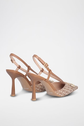 Zapatos de tacón - Beige, marrón y dorado