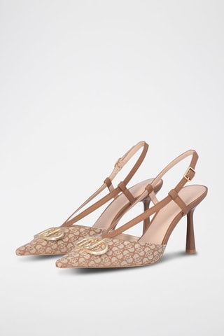 Zapatos de tacón - Beige, marrón y dorado