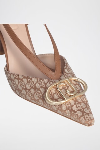 Zapatos de tacón - Beige, marrón y dorado