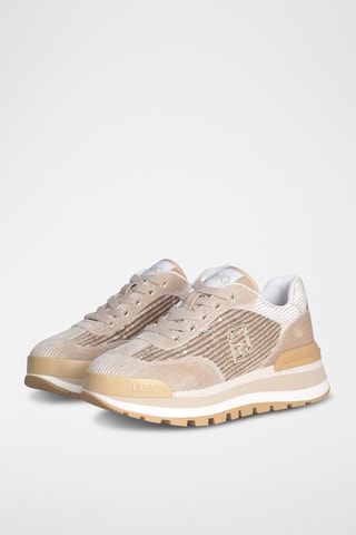 Zapatillas con plataforma Amazing - Beige y blanco