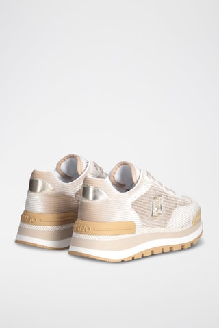 Zapatillas con plataforma Amazing - Beige y blanco