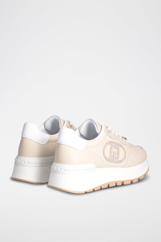 Zapatillas de piel con plataforma Amazing - Beige