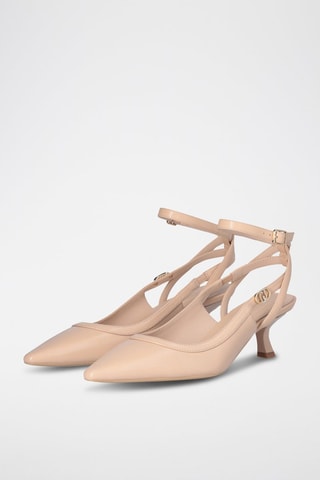 Zapatos de piel caprina de tacón Gemy - Beige
