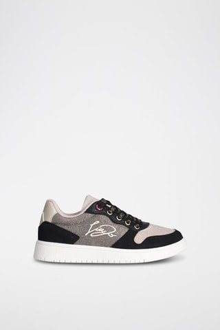 Zapatillas altas Celia - Blanco, negro y rosa