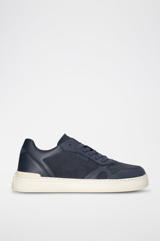 Zapatillas de piel - Blanco y azul
