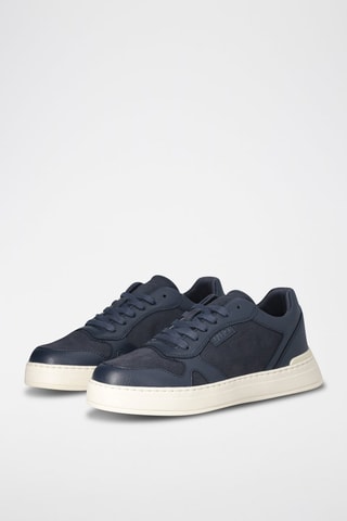 Zapatillas de piel - Blanco y azul