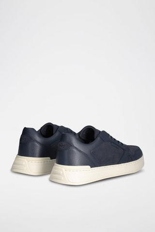 Zapatillas de piel - Blanco y azul