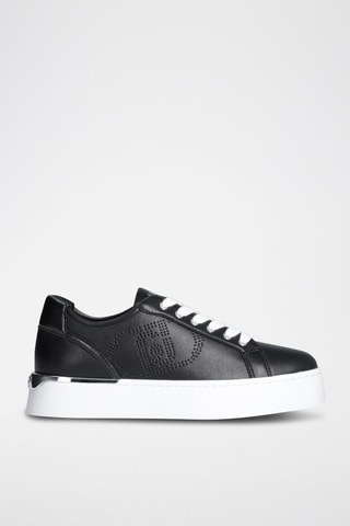 Zapatillas de piel con plataforma Pretty - Negro