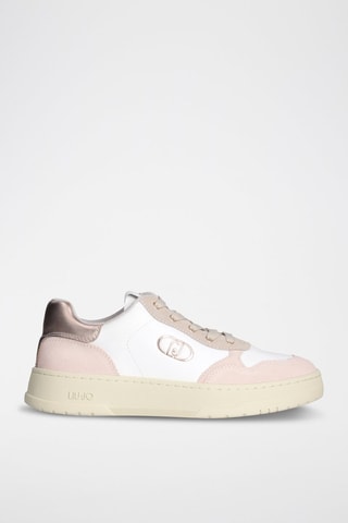 Zapatillas de piel Me - Blanco, rosa y dorado