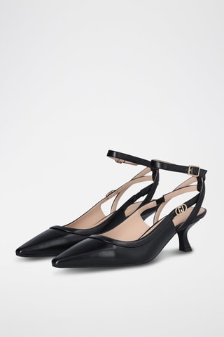 Zapatos de piel caprina de tacón - Negro