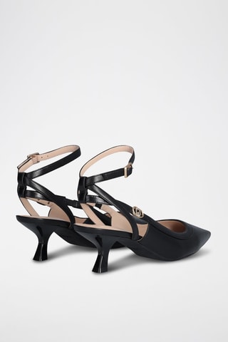 Zapatos de piel caprina de tacón - Negro