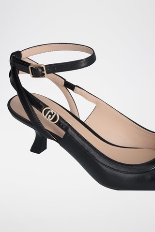 Zapatos de piel caprina de tacón - Negro