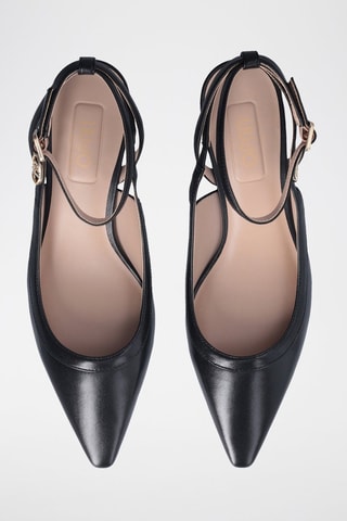 Zapatos de piel caprina de tacón - Negro