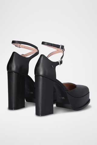 Zapatos de piel caprina con plataforma Naira - Negro