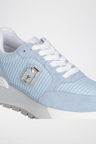 Zapatillas de nobuk con plataforma Amazing - Blanco, azul y plateado