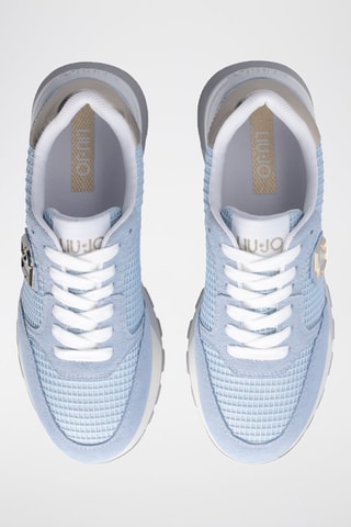 Zapatillas de nobuk con plataforma Amazing - Blanco, azul y plateado