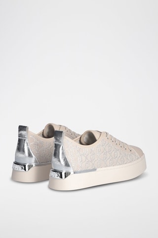 Zapatillas de piel Pretty - Beige y plateado
