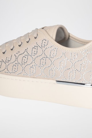Zapatillas de piel Pretty - Beige y plateado
