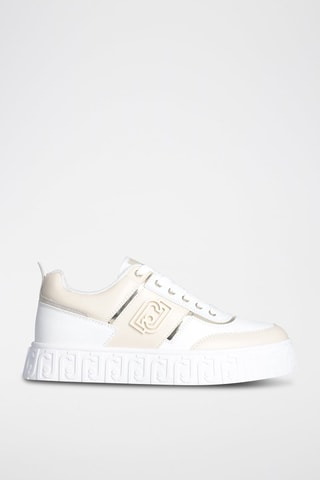 Zapatillas de piel Lovely - Blanco y dorado