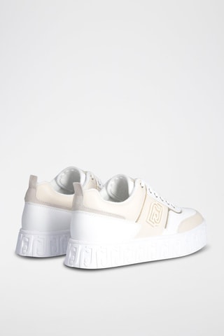 Zapatillas de piel Lovely - Blanco y dorado