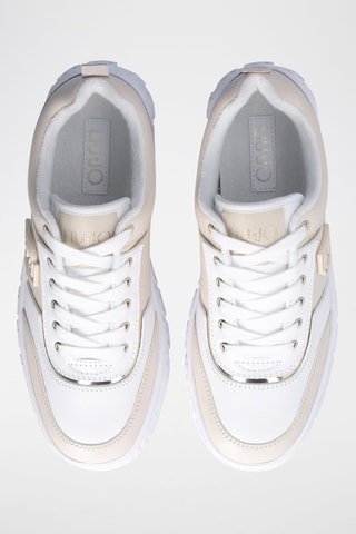 Zapatillas de piel Lovely - Blanco y dorado