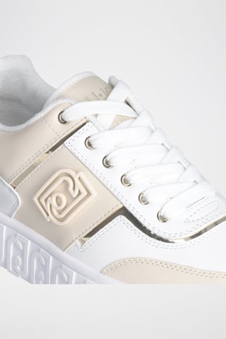 Zapatillas de piel Lovely - Blanco y dorado