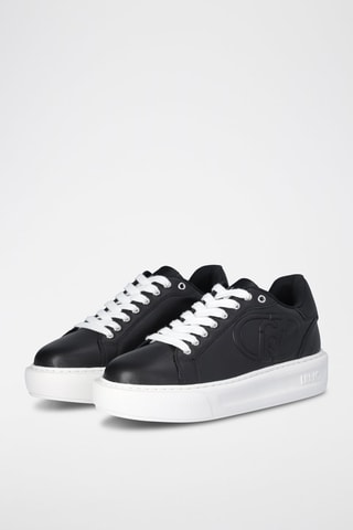 Zapatillas de piel con plataforma Kylie - Negro