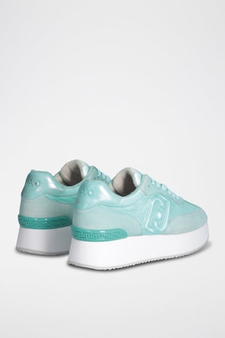 Zapatillas de nobuk con plataforma Dreamy - Blanco, azul y gris