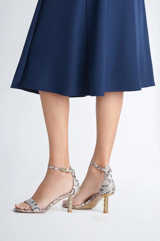 Sandalias de tacón Ale - Beige, dorado y gris