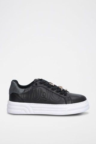 Zapatillas de piel con plataforma Cléo - Negro
