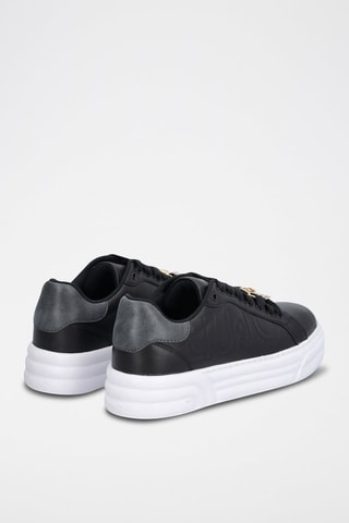 Zapatillas de piel con plataforma Cléo - Negro