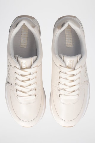 Zapatillas de piel - Beige y dorado