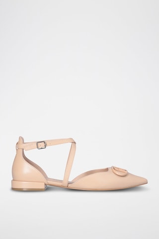 Sling-back de piel caprina Viola - Beige