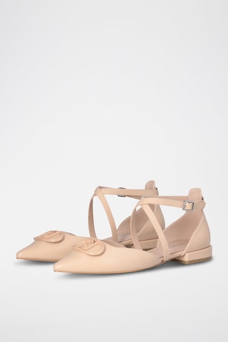 Sling-back de piel caprina Viola - Beige