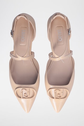 Sling-back de piel caprina Viola - Beige