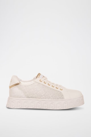 Zapatillas con plataforma Lovely - Dorado y blanco