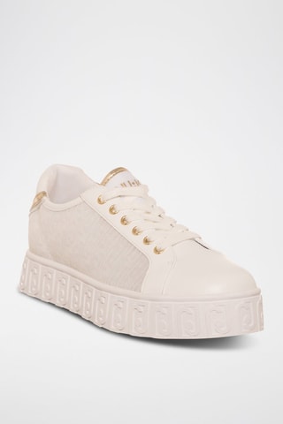 Zapatillas con plataforma Lovely - Dorado y blanco