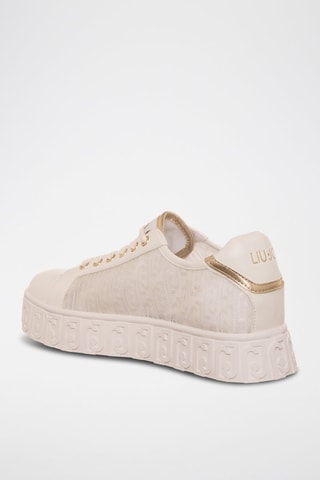 Zapatillas con plataforma Lovely - Dorado y blanco