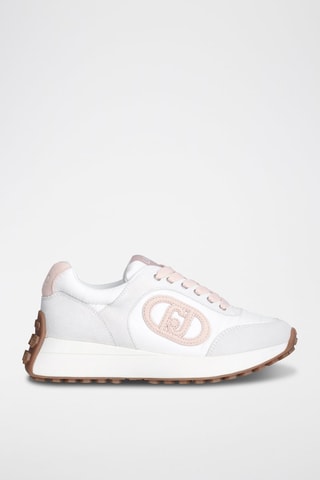 Zapatillas de nobuk Lolo - Blanco y rosa
