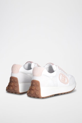 Zapatillas de nobuk Lolo - Blanco y rosa