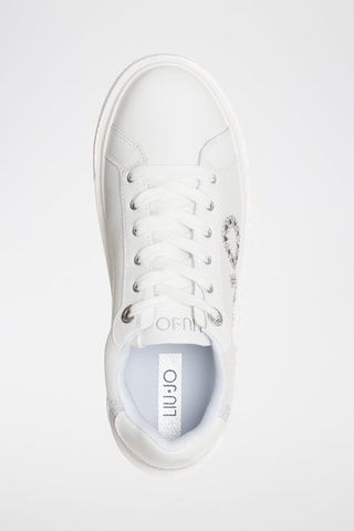Zapatillas de piel con plataforma Kylie - Blanco y plateado