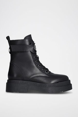 Botines de piel Love - Negro