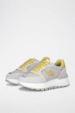 Zapatillas de nobuk con plataforma Amazing - Amarillo, dorado y gris