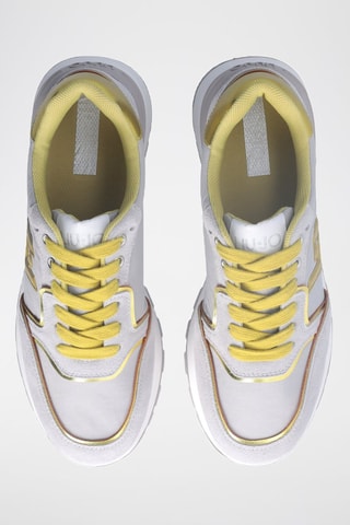 Zapatillas de nobuk con plataforma Amazing - Amarillo, dorado y gris