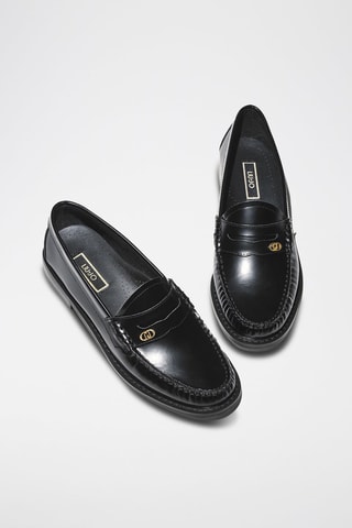 Mocasines de piel de charol Moci - Negro