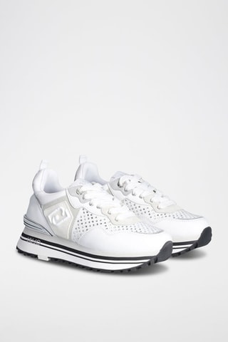 Zapatillas de piel con plataforma - Blanco