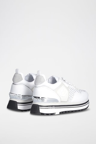 Zapatillas de piel con plataforma - Blanco