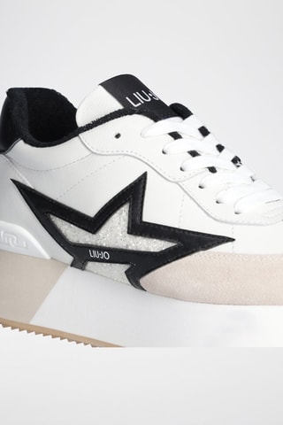 Zapatillas de piel con plataforma Dreamy - Blanco, negro y beige